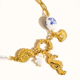 Coastal Seahorse & Shells Charm Bracelet
