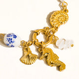 Coastal Seahorse & Shells Charm Bracelet