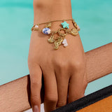 Coastal Seahorse & Shells Charm Bracelet