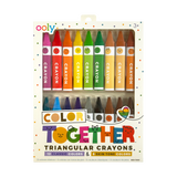 OOLY Color Together Triangular Crayons (Easy Grip), Set of 18