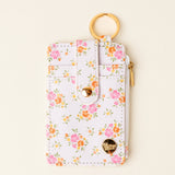 Pink & Orange Floral Keychain Wallet