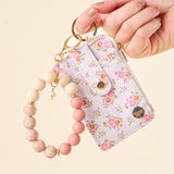 Pink & Orange Floral Keychain Wallet