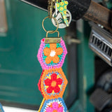Natural Life Crochet Key Fob Keychain, Orange