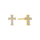 Splendid Iris Cross & CZ Stud Earrings, Set of 3