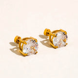 Round CZ Stud Earrings