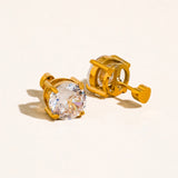 Round CZ Stud Earrings