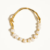 Cuff Bracelet with Natural Pearls