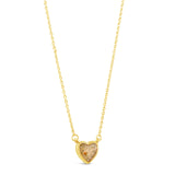 Dune 14K Yellow Gold Vermeil Heart Necklace with Sand from the Jersey Shore