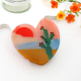 Desert Cactus Sunset Claw Hair Clip