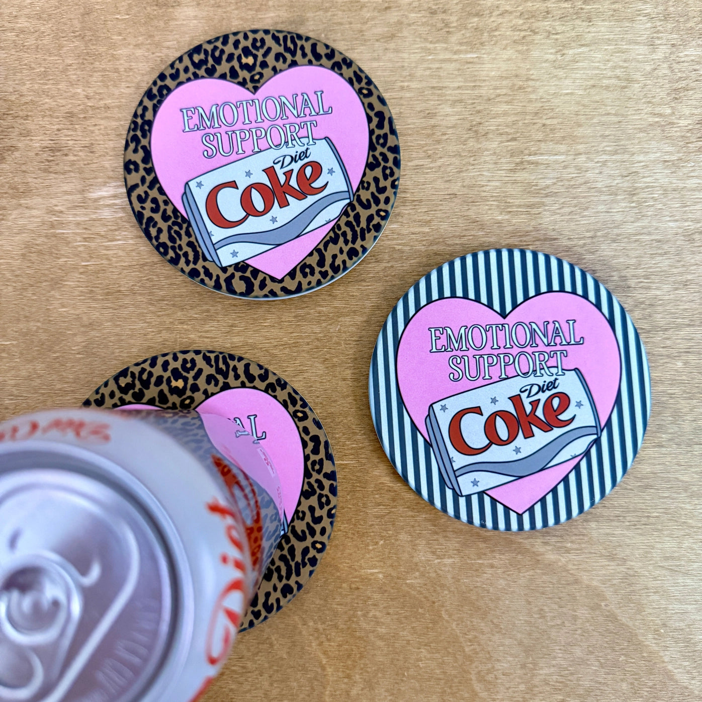 Emotional Support Diet Coke Ceramic Coaster