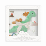 Dinosaur Swaddle & Rattle Gift Set