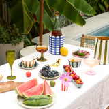 Cool Tone Striped Ceramic Dipping Bowls, Set of 2