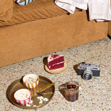 Warm Tone Striped Ceramic Dipping Bowls, Set of 2