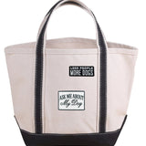 Small Canvas Tote Bag with Dog Themed Patches