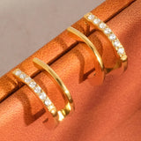 CZ Double Hoop Stud Earrings