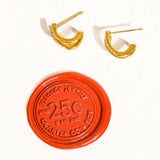 CZ Double Hoop Stud Earrings