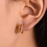 CZ Double Hoop Stud Earrings