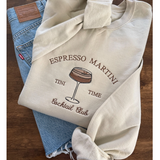 Espresso Martini Cocktail Club, Embroidered Crewneck Sweatshirt