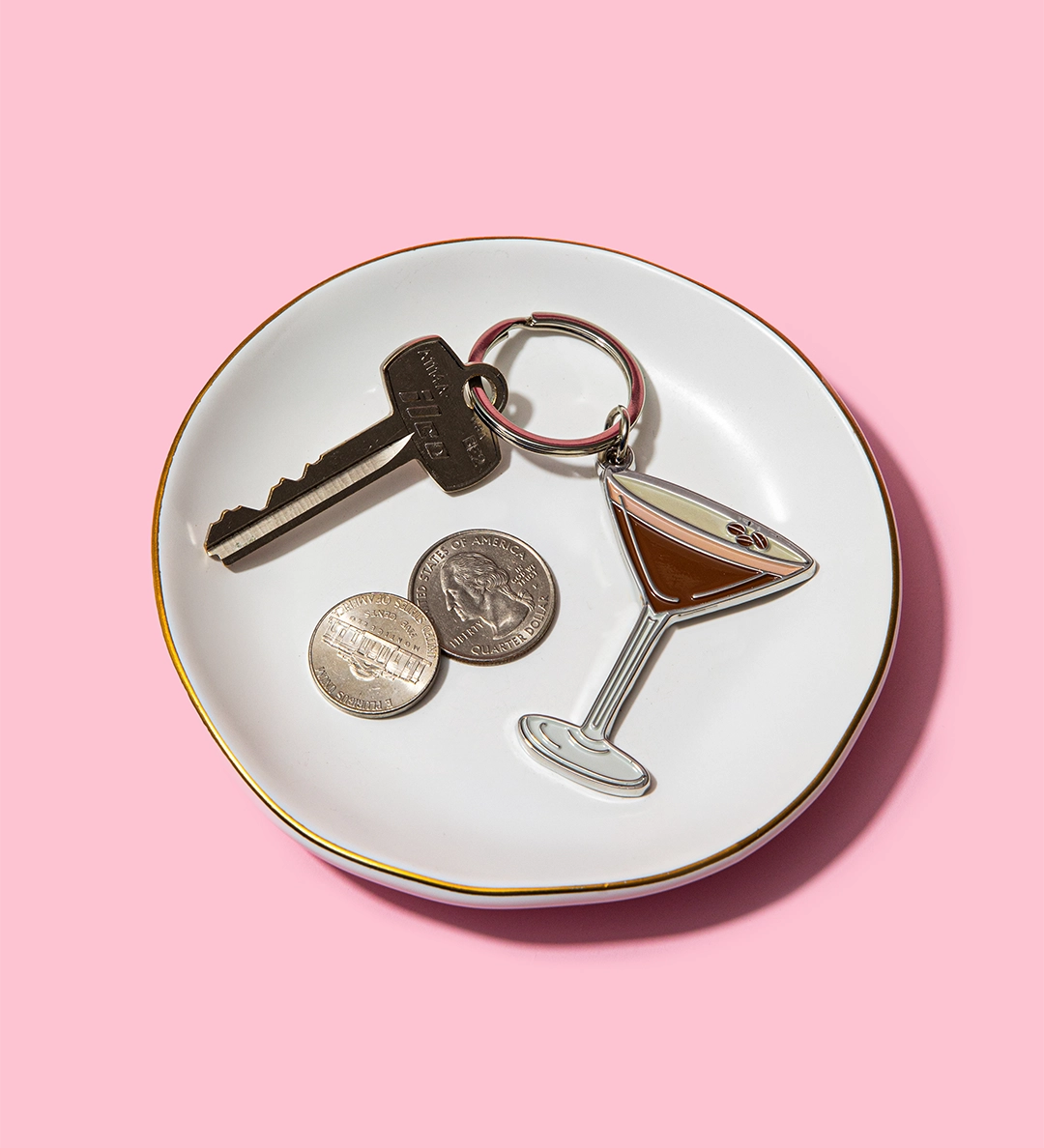Espresso Martini Enamel Keychain