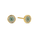 Splendid Iris Round Evil Eye CZ Stud Earrings