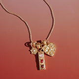 Floral Heart Charm Necklace