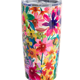 Watercolor Floral Stainless Steel Water Tumbler, 16oz.