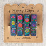 Natural Life 'Folk Flower' Happy Clips, Set of 4