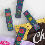 Natural Life 'Folk Flower' Happy Clips, Set of 4