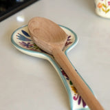 Natural Life Ceramic Spoon Rest, Folk Flower