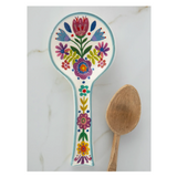Natural Life Ceramic Spoon Rest, Folk Flower