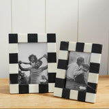 Checkered Black & White Marble 5x7 Picture Frame