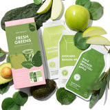 ESW Beauty Fresh Greens Skin Nutrient Sheet Mask Kit, Superfood Sheet Masks
