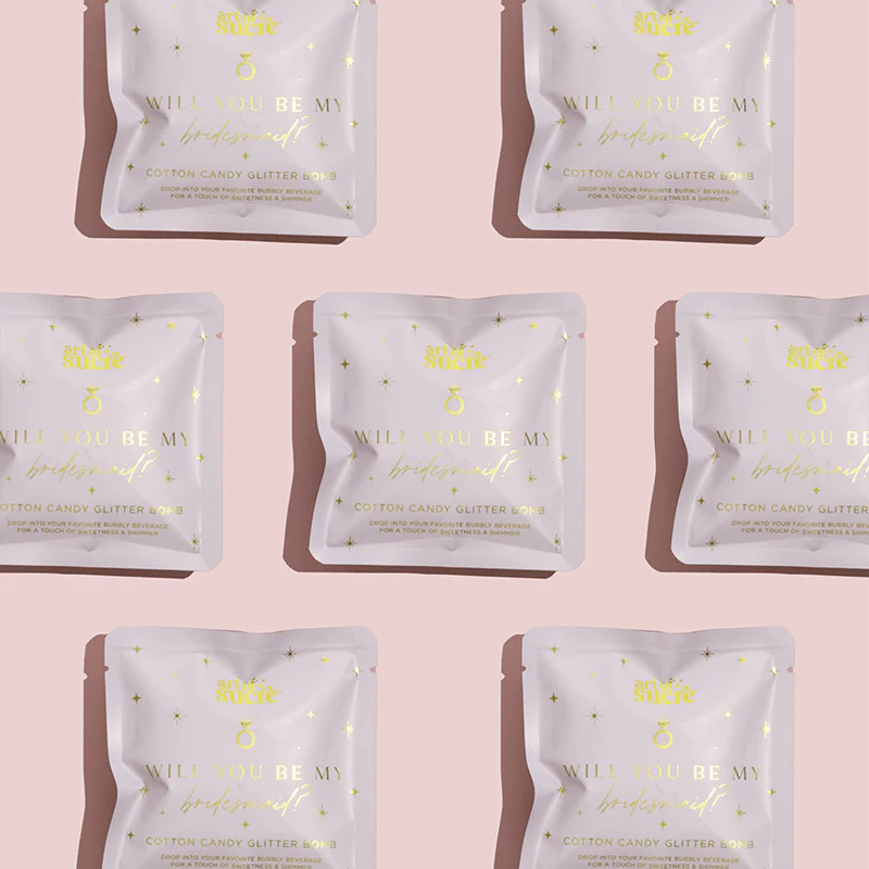 Will You Be My Bridesmaid? Cotton Candy Glitter Bombs