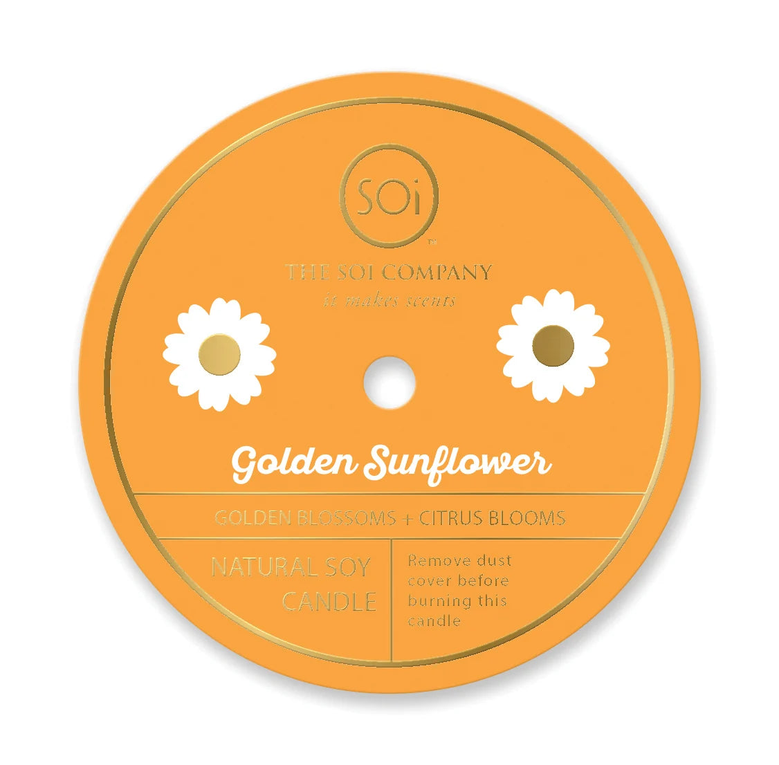 Golden Sunflower Icon Candle, 12oz.