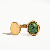 Green Natural Stone Ring (Adjustable)