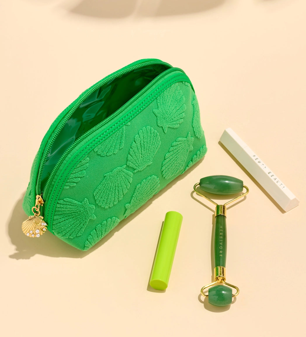 Green Seashell Zip Pouch