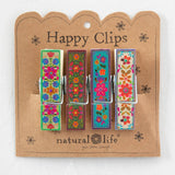 Floral Happy Clips, Set of 4