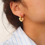 Interlocking Hearts Mini Hoop Earrings