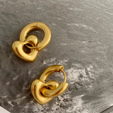 Interlocking Hearts Mini Hoop Earrings