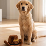 Haute Diggity Dog Howdy! Brown Cowboy Hat Squeaker Dog Toy
