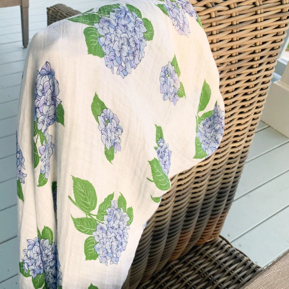 Hydrangeas Muslin Swaddle Blanket