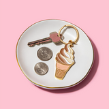 Soft Serve Ice Cream Cone Enamel Keychain