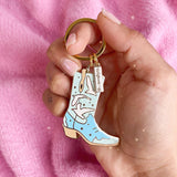 Coastal Cowgirl Boot Enamel Keychain
