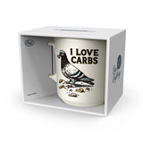 'I Love Carbs' (Pigeon) Ceramic Mug, 16oz.