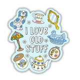 I Love Old Stuff Vinyl Sticker
