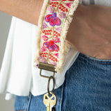 Embroidered Floral Loop Keychain