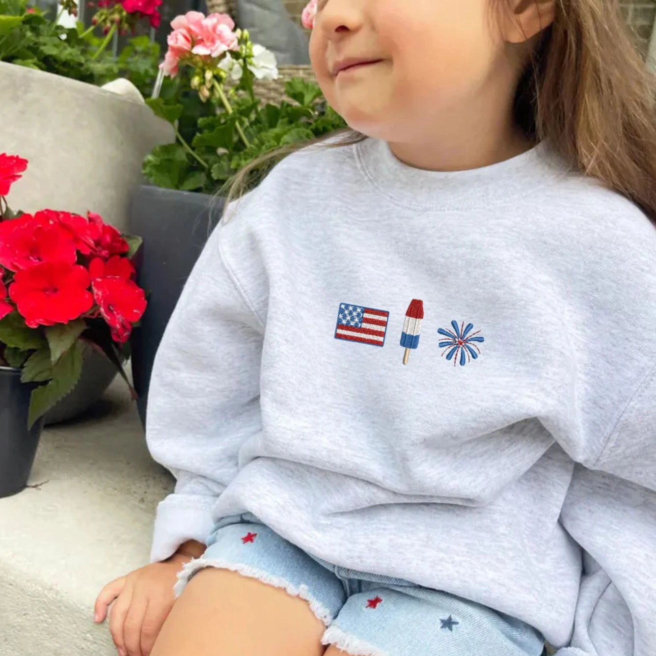 YOUTH 4th of July Icons Embroidered Crewneck Sweatshirt