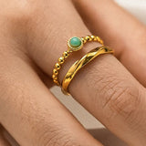 Layered Stone Ring