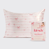 KITSCH Holiday Bows Satin Pillowcase
