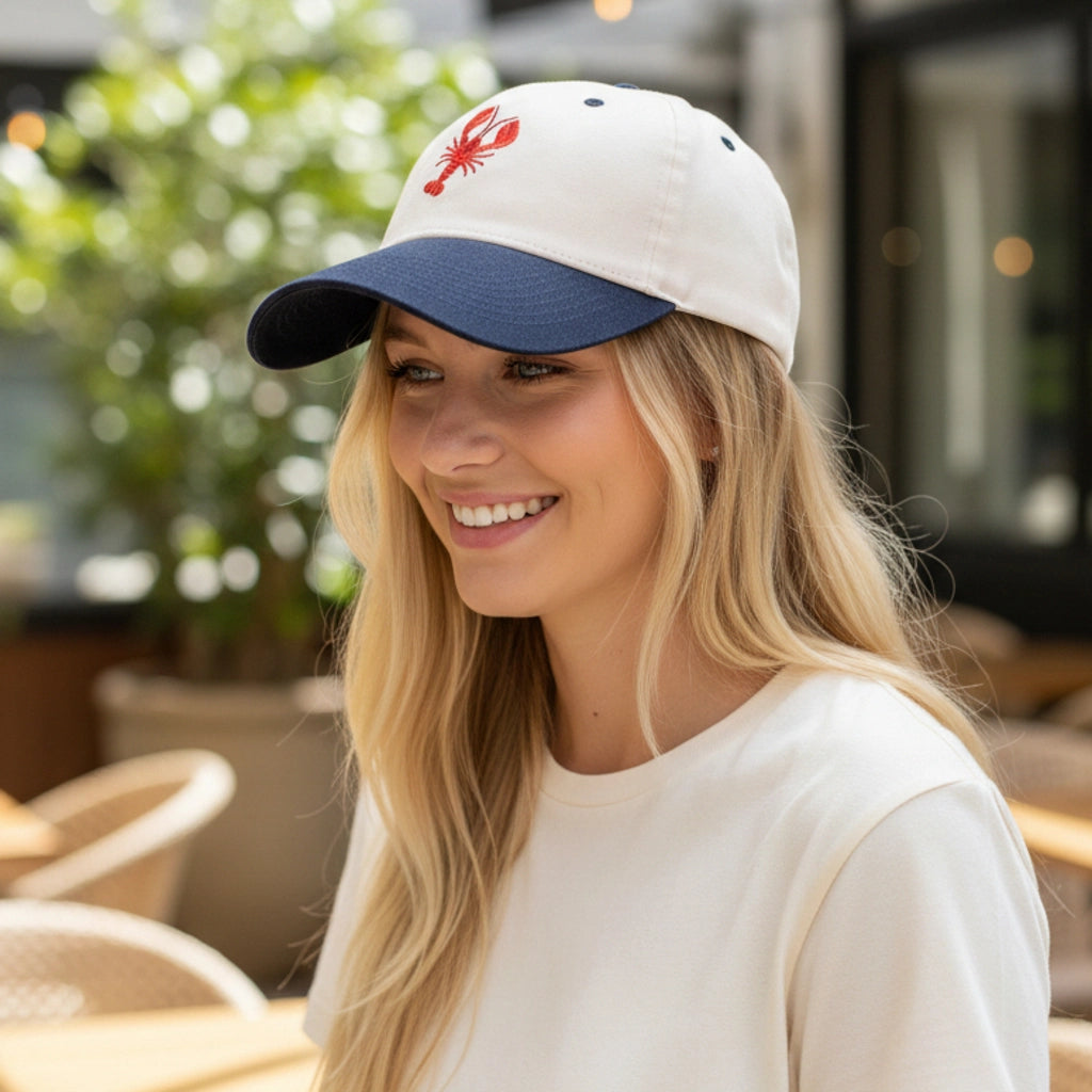 Embroidered Lobster Canvas Hat
